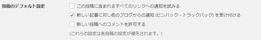 投稿のデフォルト設定