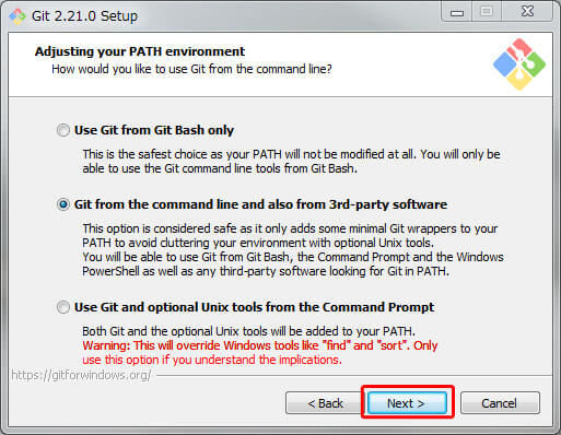 「Adjusting your PATH environment」PATHを設定する